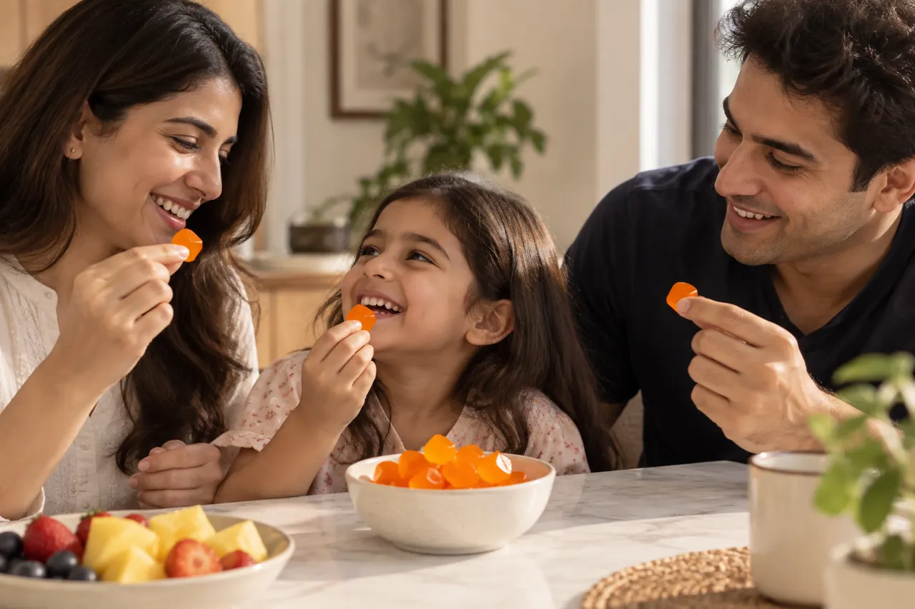 Sharing a moment at home with family